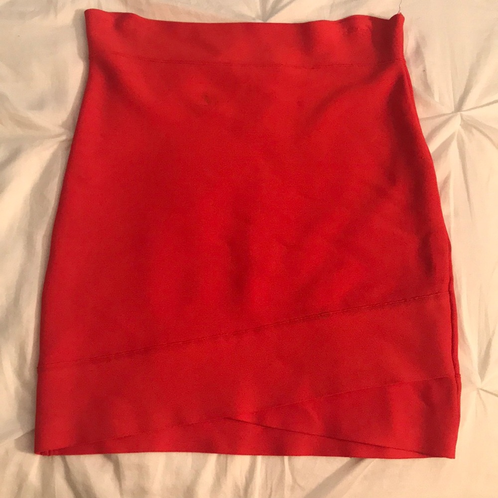 BCBG coral bandage skirt